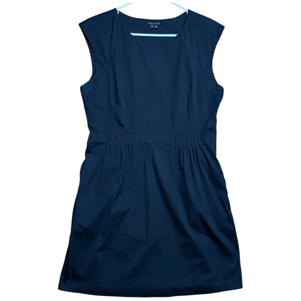 Theory Shyann Pinktuck Waist Dress In Black Sz 12